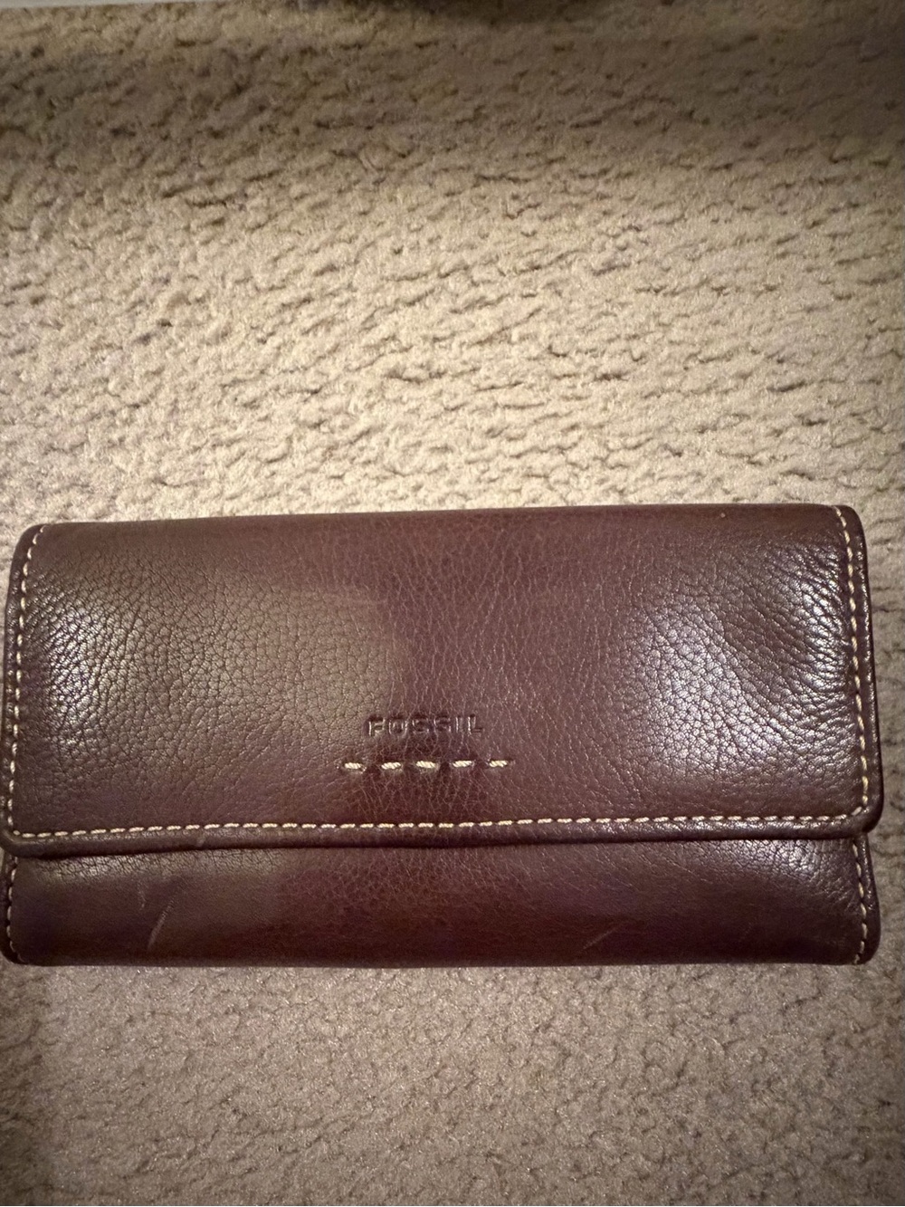Fossil Dark Brown Leather Clutch Wallet